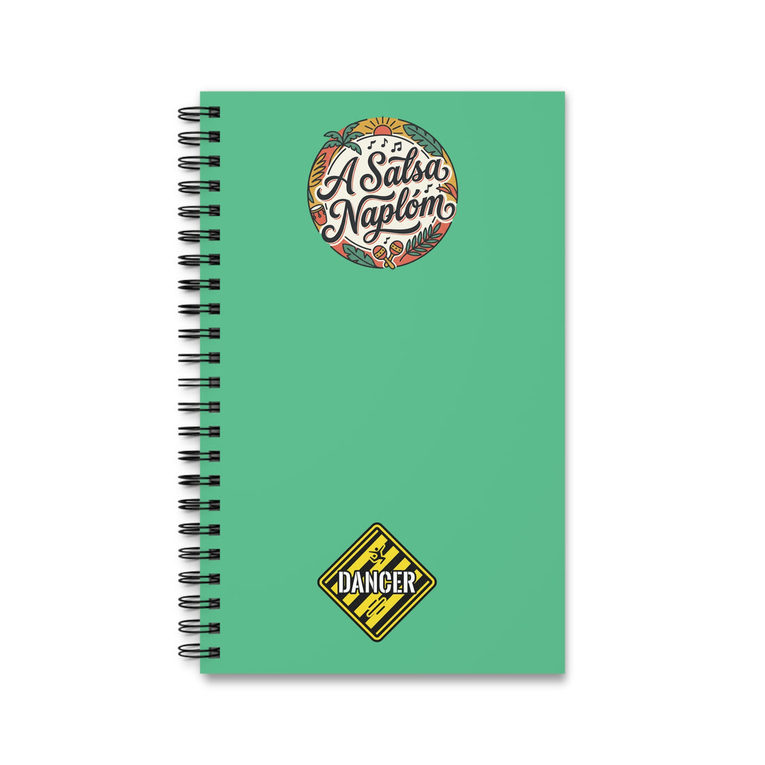 A Salsa Naplóm Spiral Journal — Dancer Sticker Green Notebook