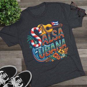 Salsa Cubana Social Dance Tri-Blend Crew Tee
