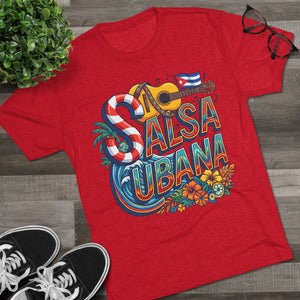 Salsa Cubana Social Dance Tri-Blend Crew Tee