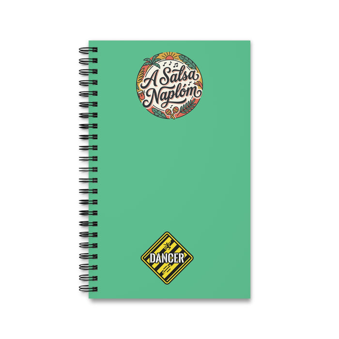 A Salsa Naplóm Spiral Journal — Dancer Sticker Green Notebook